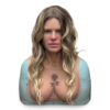 ROSE hyper-realistic blonde female silicone mask featuring a custom rose chest tattoo